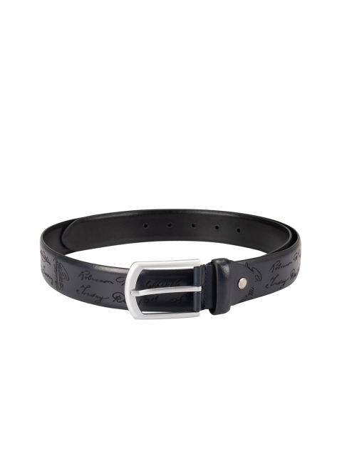 

Da Milano Men Blue Textured Leather Belt