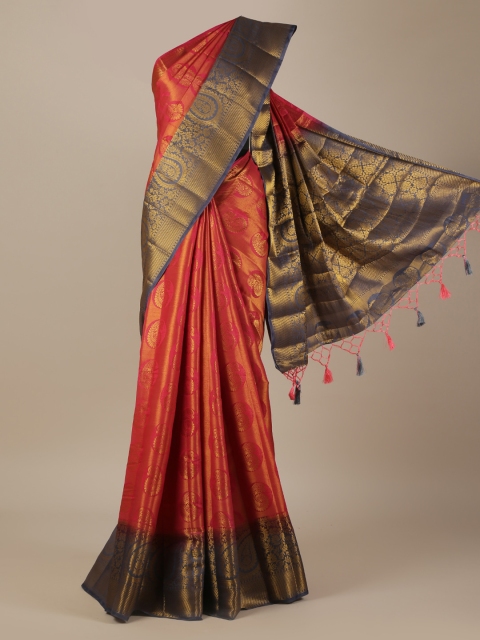 

Pothys Rust Woven Design Jute Silk Saree