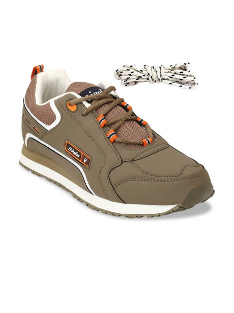 

HIROLAS Men Brown & White Textured Running Sports Shoes