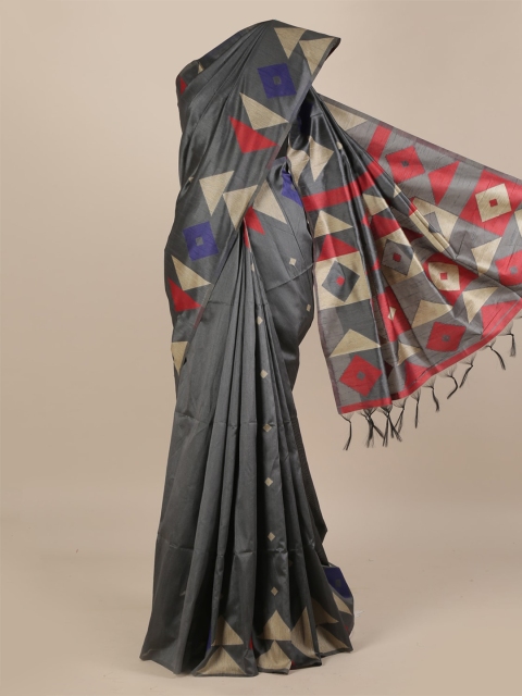 

Pothys Grey Woven Design Jute Silk Saree