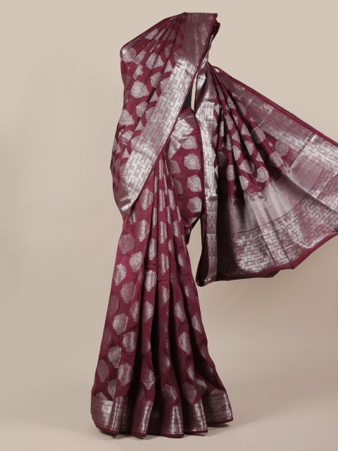 

Pothys Purple & Silver-Coloured Jute Silk Woven Design Saree