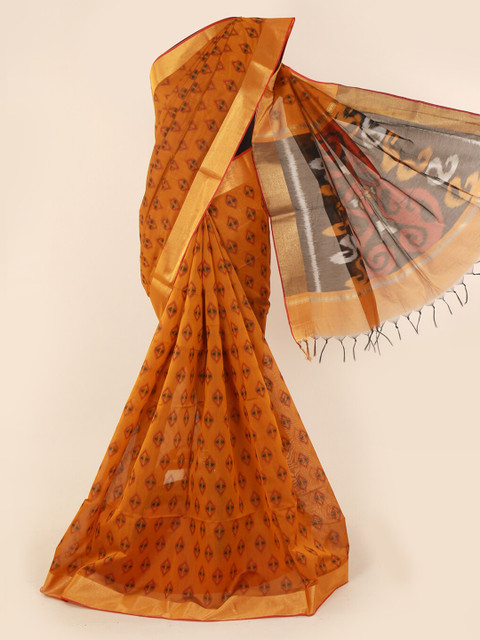 

Pothys Mustard Printed Pure Cotton Saree