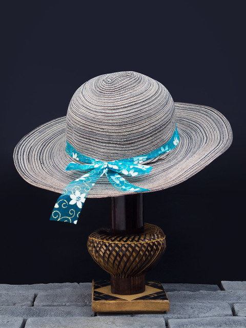 

Golden Peacock Women Multicoloured Woven-Design Straw Sun Hat, Multi