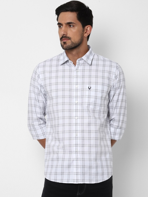 

Allen Solly Men White & Grey Slim Fit Checked Casual Shirt