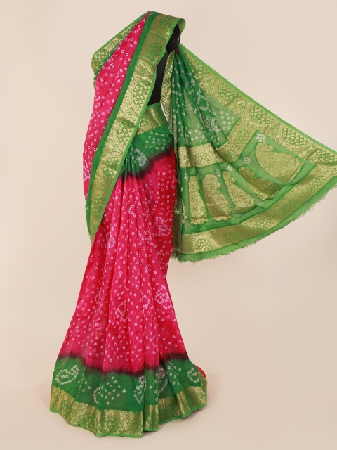 

Pothys Pink & Green Art Silk Printed Saree