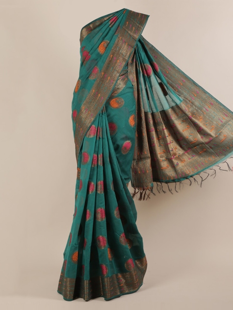 

Pothys Green Woven Design Jute Silk Saree
