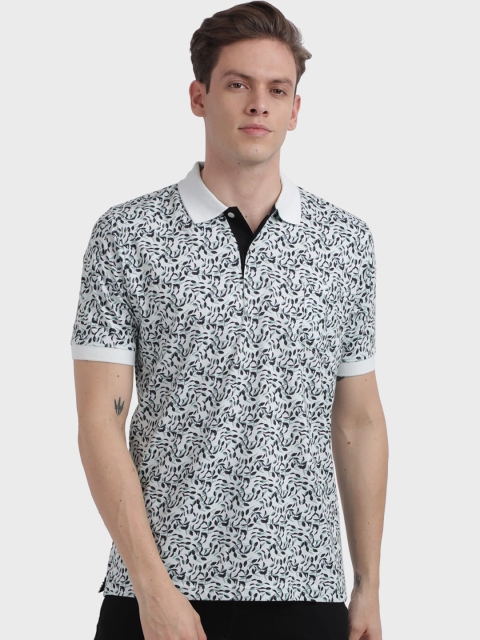 

ColorPlus Men Green Printed Polo Collar T-shirt
