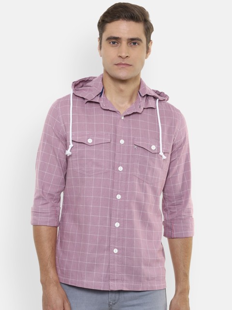 

Louis Philippe Jeans Men Purple Slim Fit Checked Casual Shirt