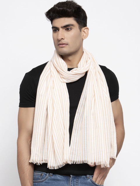 

Calvadoss Men Off-White & Beige Striped Mufflers
