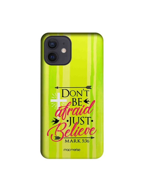 

macmerise Lime Green & Red Just Believe iPhone 12 Back Case