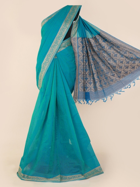 

Pothys Blue Woven Design Pure Cotton Saree