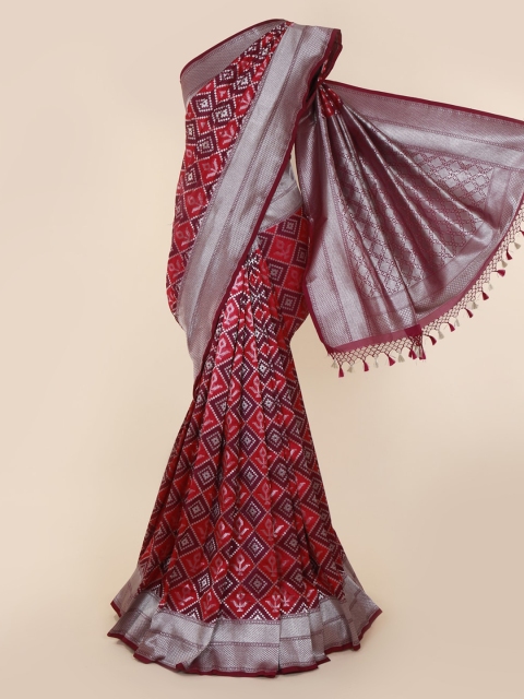 

Pothys Purple Art Silk Checked Banarasi Saree