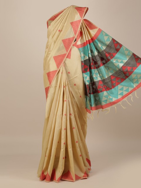 

Pothys Cream-Coloured Woven Design Saree