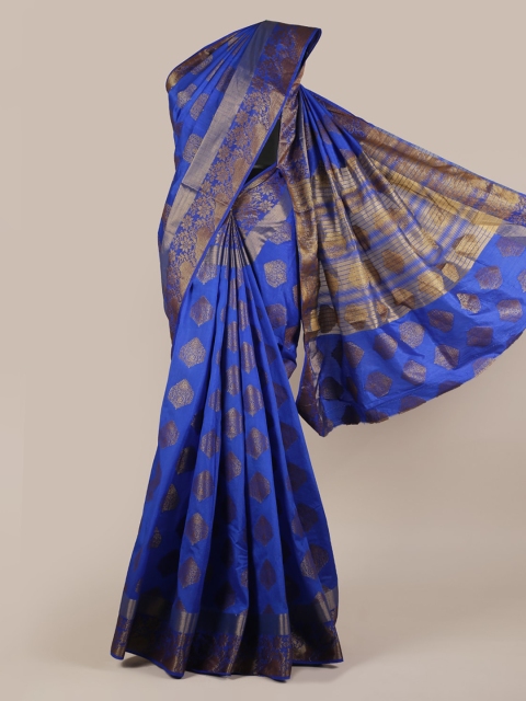 

Pothys Blue Woven Design Jute Silk Saree