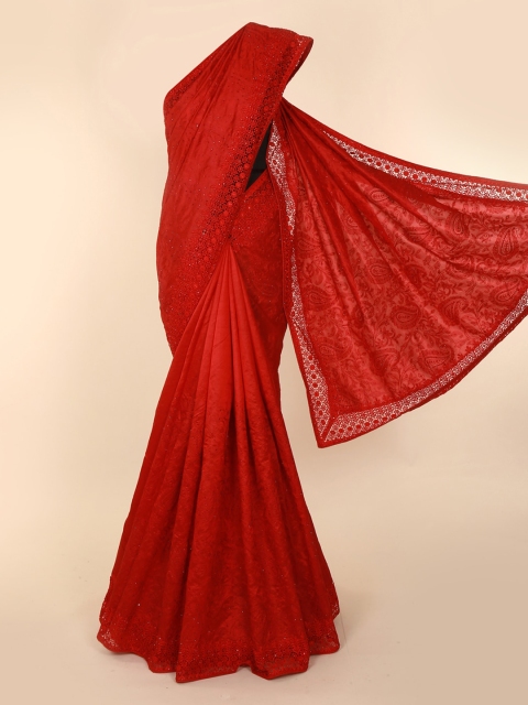 

Pothys Red Woven Design Saree