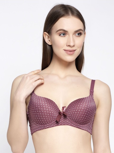 

PrettyCat Burgundy Self Design Lightly Padded T-shirt Bra PC-BR-5166