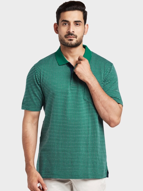 

ColorPlus Men Green Printed Polo Collar T-shirt
