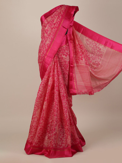 

Pothys Red Woven Design Jute Silk Saree