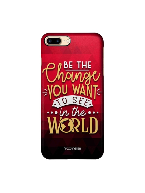 

macmerise Red & Black Be The Change iPhone 7 Plus Back Cover