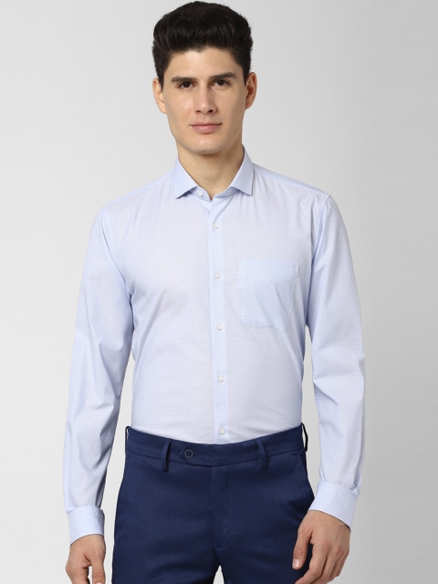 

Peter England Men Blue Slim Fit Self Design Formal Shirt