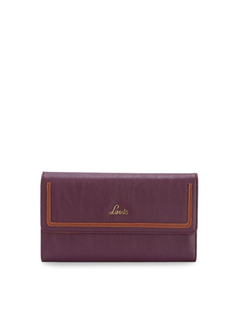 

Lavie Women Purple & Brown Solid Three Fold Wallet