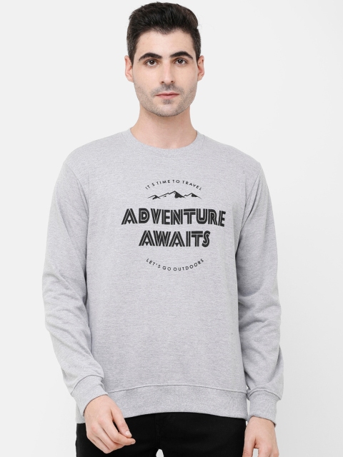 

MADSTO Men Grey Printed Sweatshirt