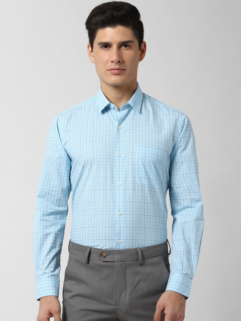 

Peter England Men Blue Regular Fit Checked Formal Shirt