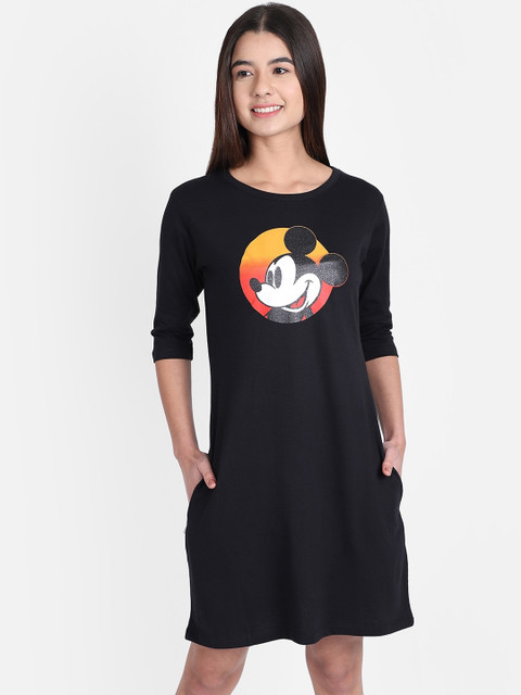 

Free Authority Mickey & Friends Black Printed T-shirt Dress