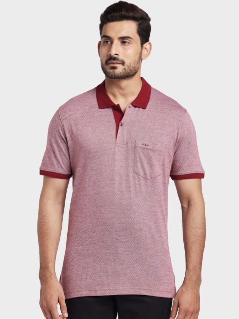 

ColorPlus Men Mauve Solid Polo Collar T-shirt