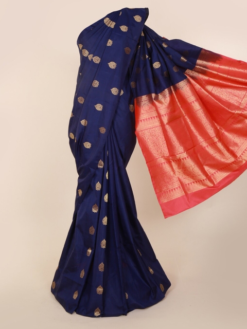 

Pothys Navy Blue Pure Silk Woven Design Kanjeevaram Saree