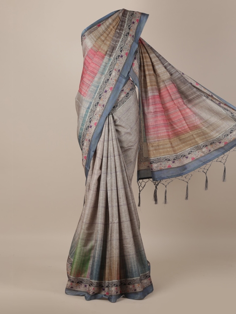 

Pothys Taupe Woven Design Jute Silk Saree