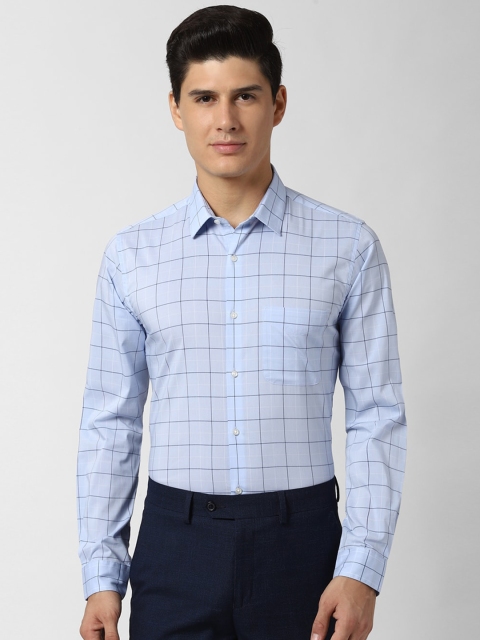 

Peter England Men Blue Slim Fit Checked Casual Shirt
