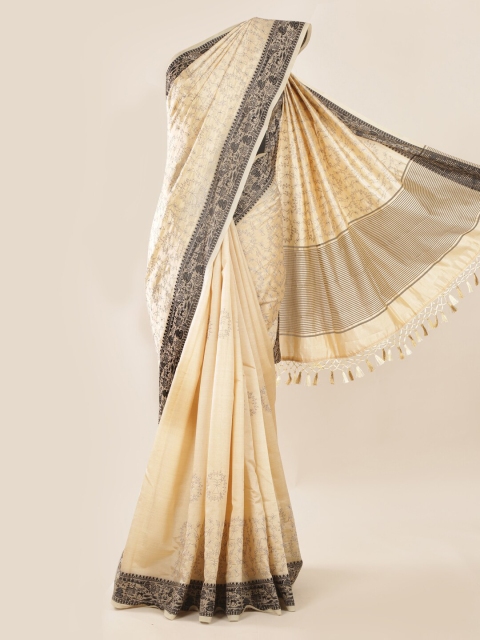 

Pothys Cream-Coloured Woven Design Saree