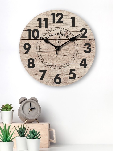 

RANDOM Brown & Black Solid 12 Inches Wooden Wall Clock