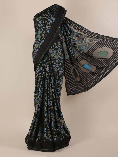 

Pothys Black Printed Poly Chiffon Saree