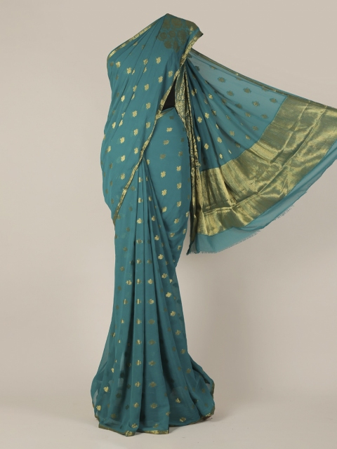 

Pothys Blue Woven Design Jute Silk Saree