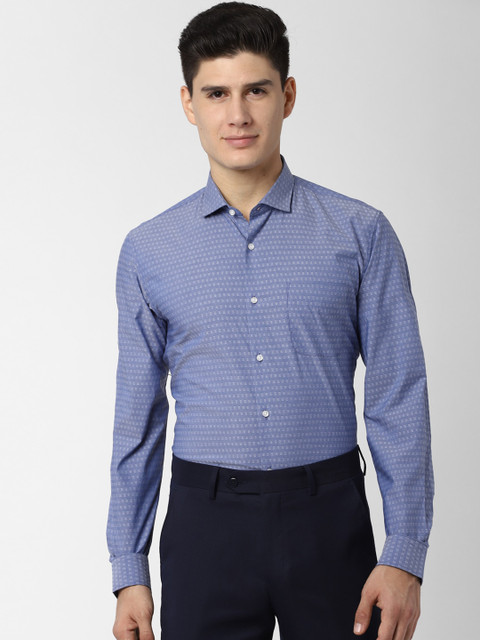 

Peter England Men Blue Regular Fit Printed Casual Shirt