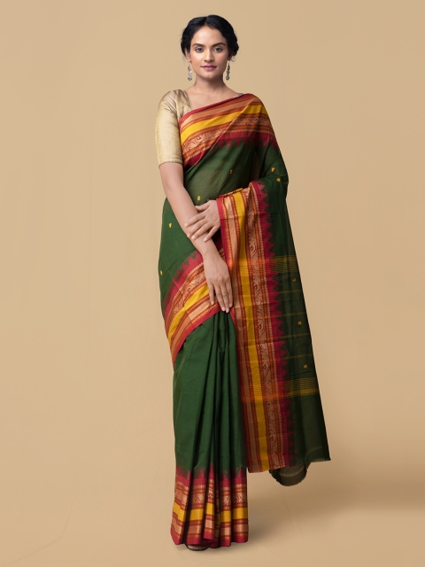 

Unnati Silks Green Woven Design Kanjeevaram Saree