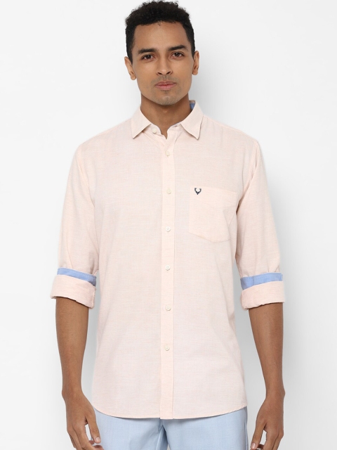 

Allen Solly Men Peach Solid Casual Shirt