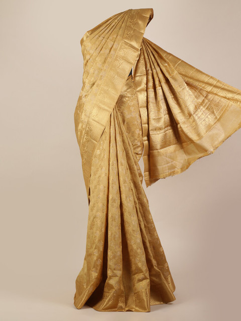 

Pothys Gold-Toned Woven Design Jute Silk Saree