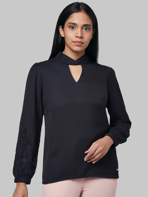 

Park Avenue Woman Navy Blue Solid Top