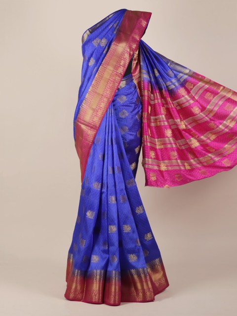 

Pothys Blue Woven Design Jute Silk Saree