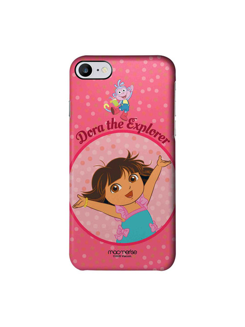 

macmerise Pink & Blue Joyful Dora Printed iPhone 7 Back Case