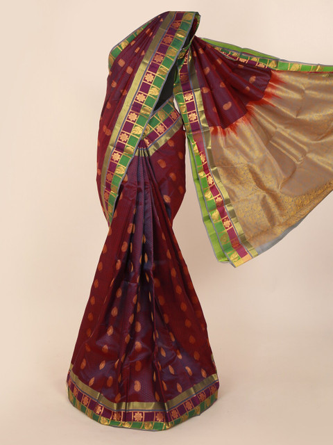 

Pothys Maroon Pure Silk Woven Design Kanjeevaram Saree