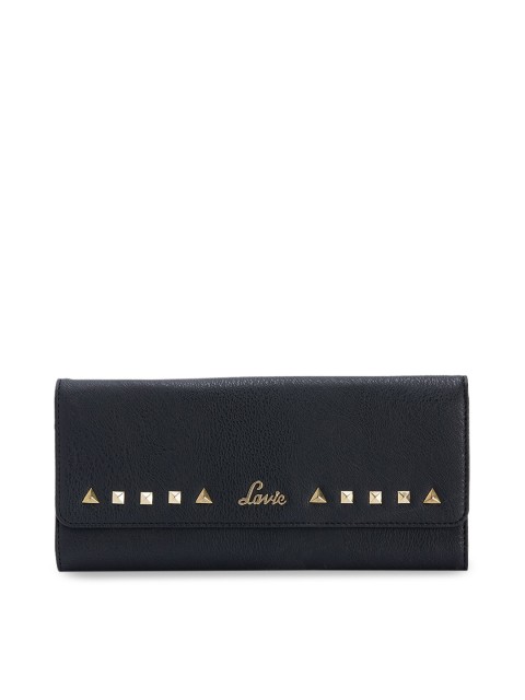 

Lavie Women Black Solid Envelope Wallet