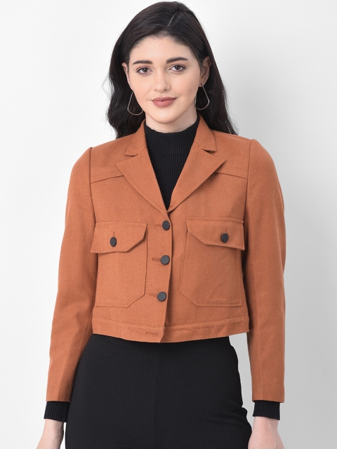 

AUDSTRO Women Rust Solid Lightweight Tailored Jacket