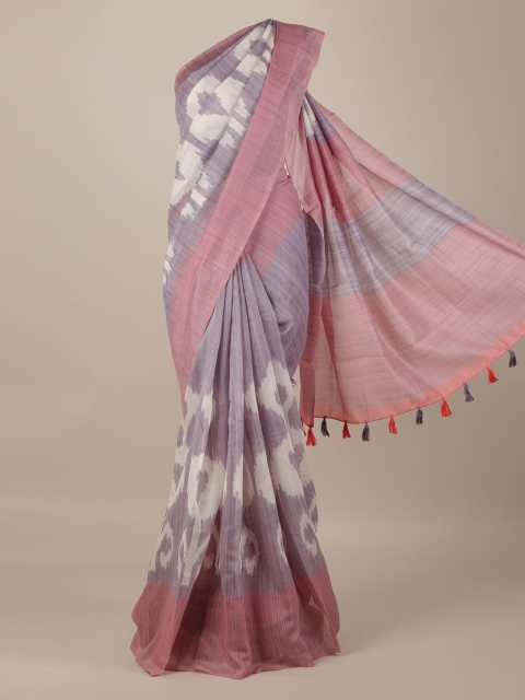 

Pothys Lavender & Pink Jute Silk Woven Design Saree