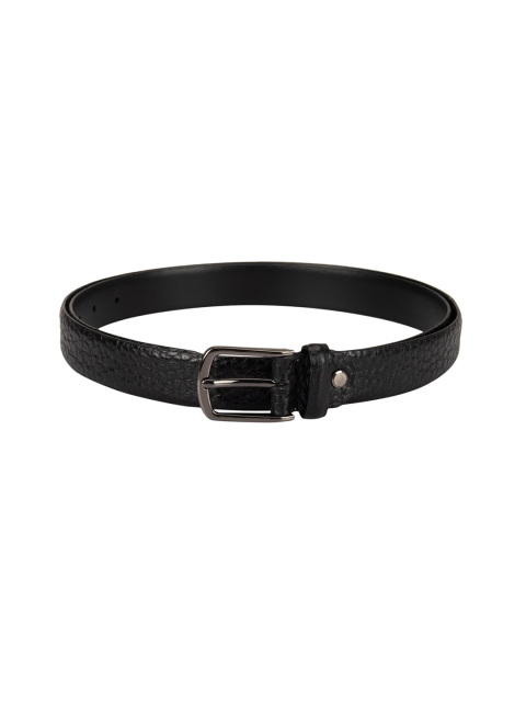 

Da Milano Men Black Textured Leather Belt