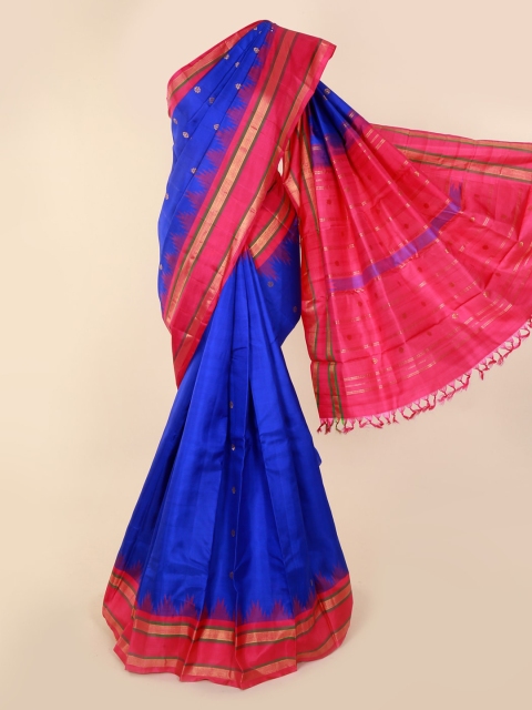 

Pothys Blue & Pink Pure Silk Woven Design Kanjeevaram Saree