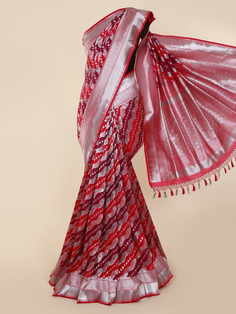 

Pothys Purple Art Silk Checked Banarasi Saree